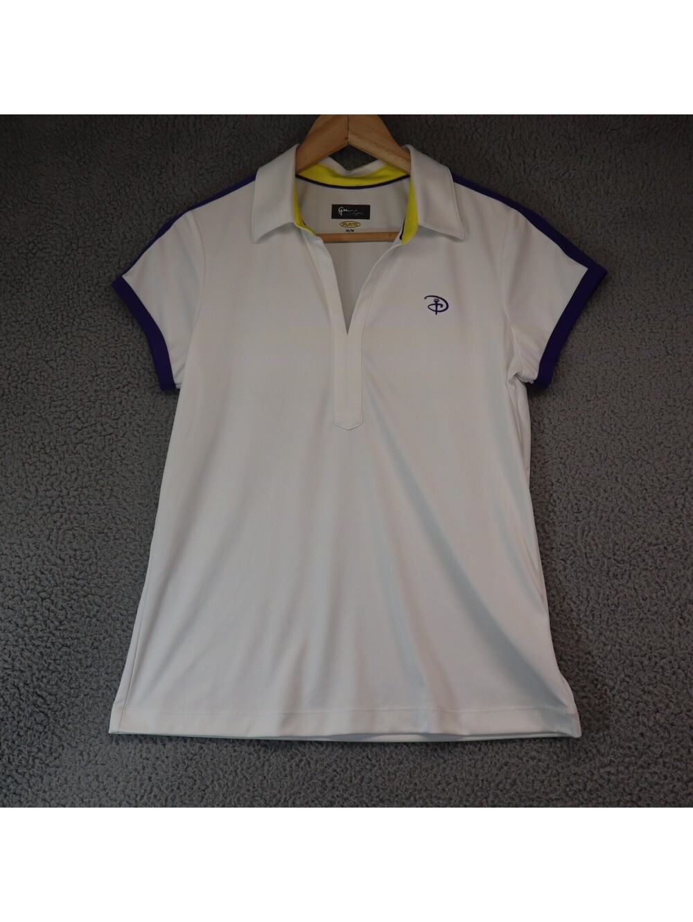 Greg Norman Women Medium Golf Polo Wht Play Dry Short Sleeve